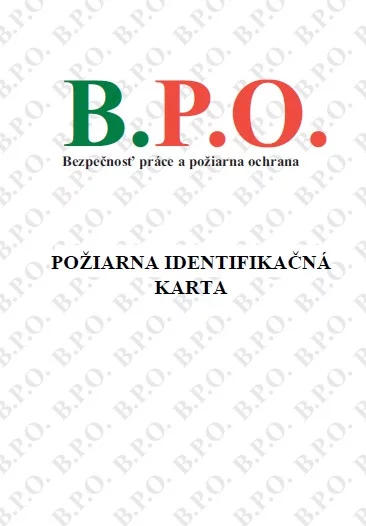Požiarna identifikačná karta vzor Požiarna identifikačná karta vzor
