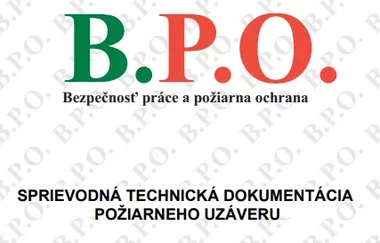 Sprievodná technická dokumentácia požiarneho uzáveru